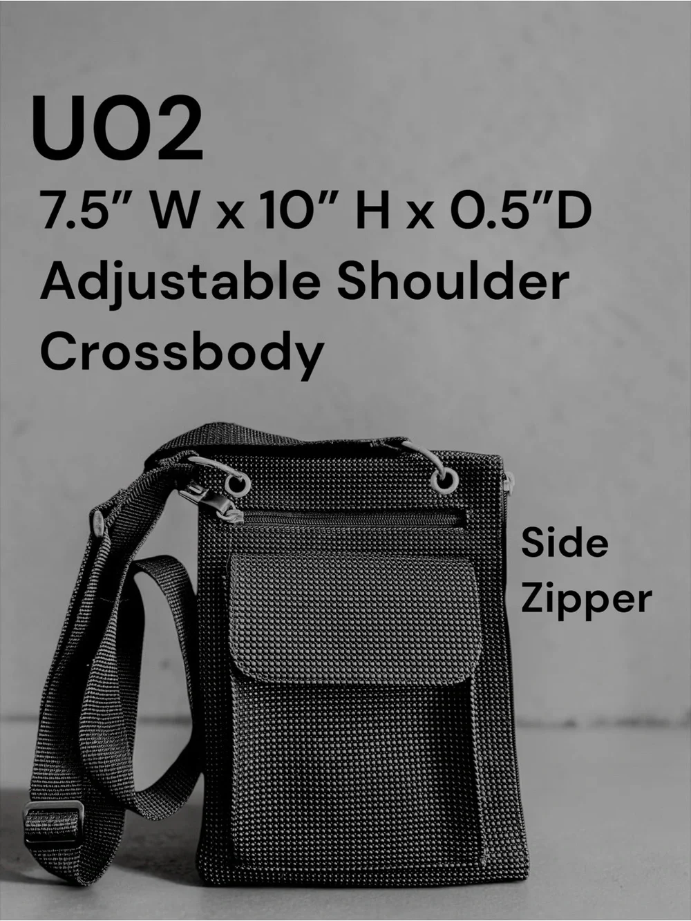 Urban Outfitters UO2 Black Textured Crossbody Bag Minimalist Utility Travel Bag